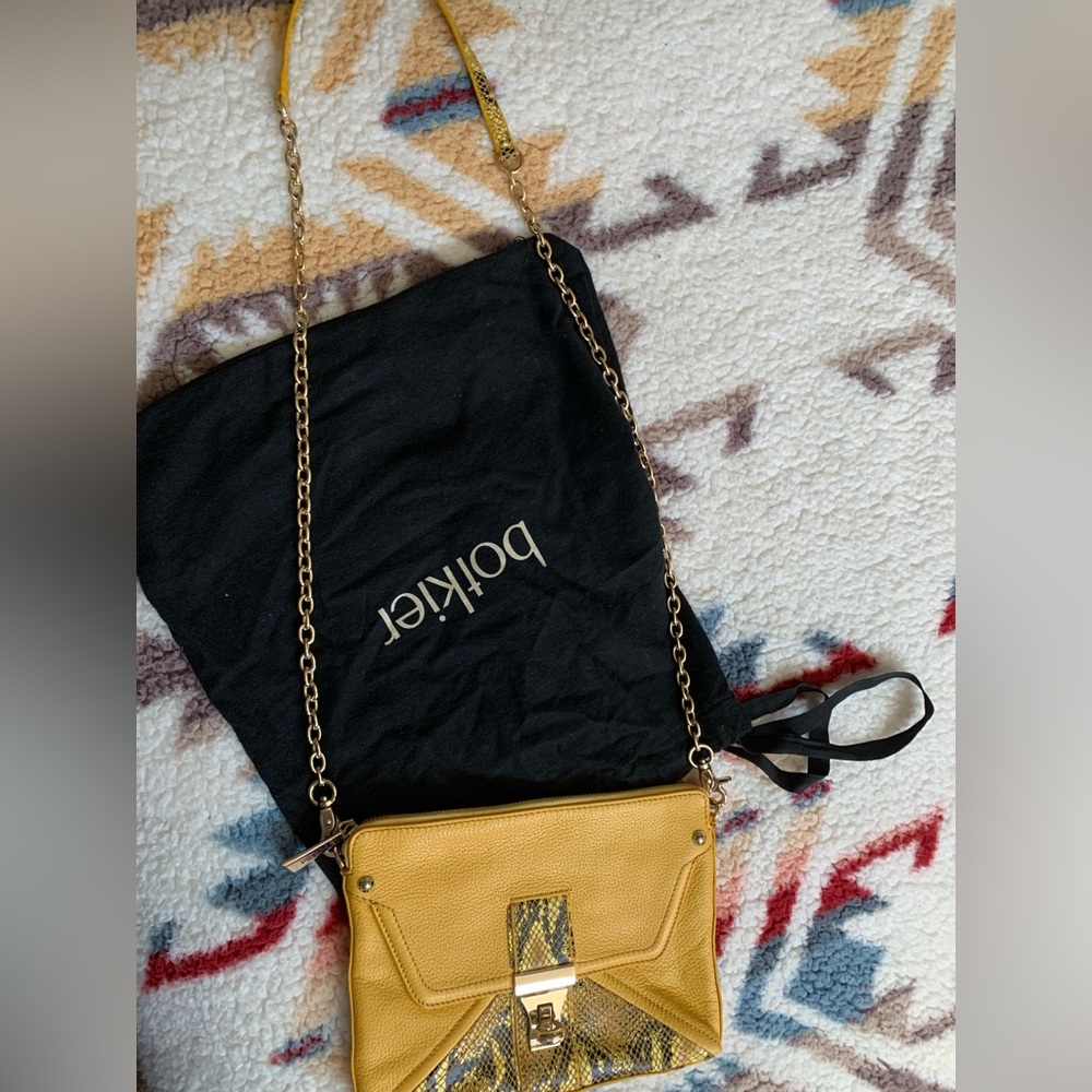 Nwot Botkier Yellow & Python Small Shoulder Bag W… - image 2